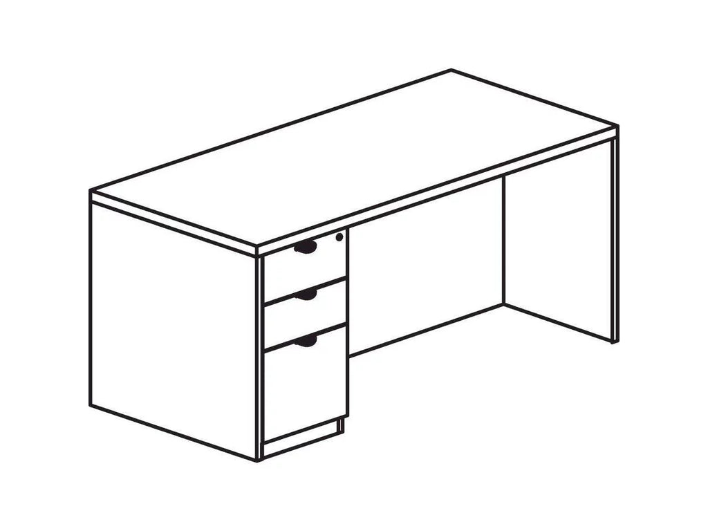 Espresso Laminate 3-Drawer Desk 72" x 36" x 29" V1912