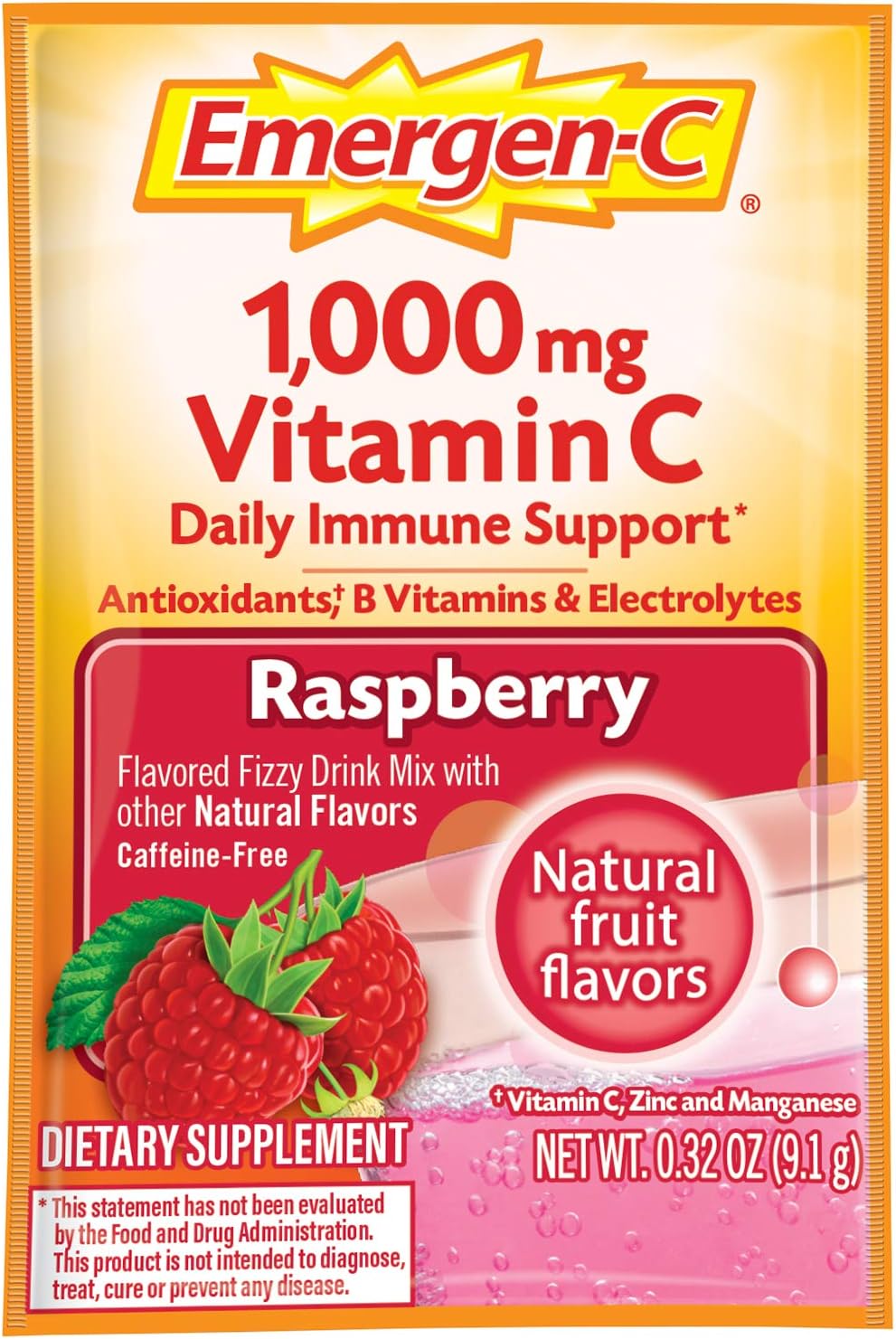 Vitamin C Energy Booster Raspberry 1000 mg 30 Packet L13692