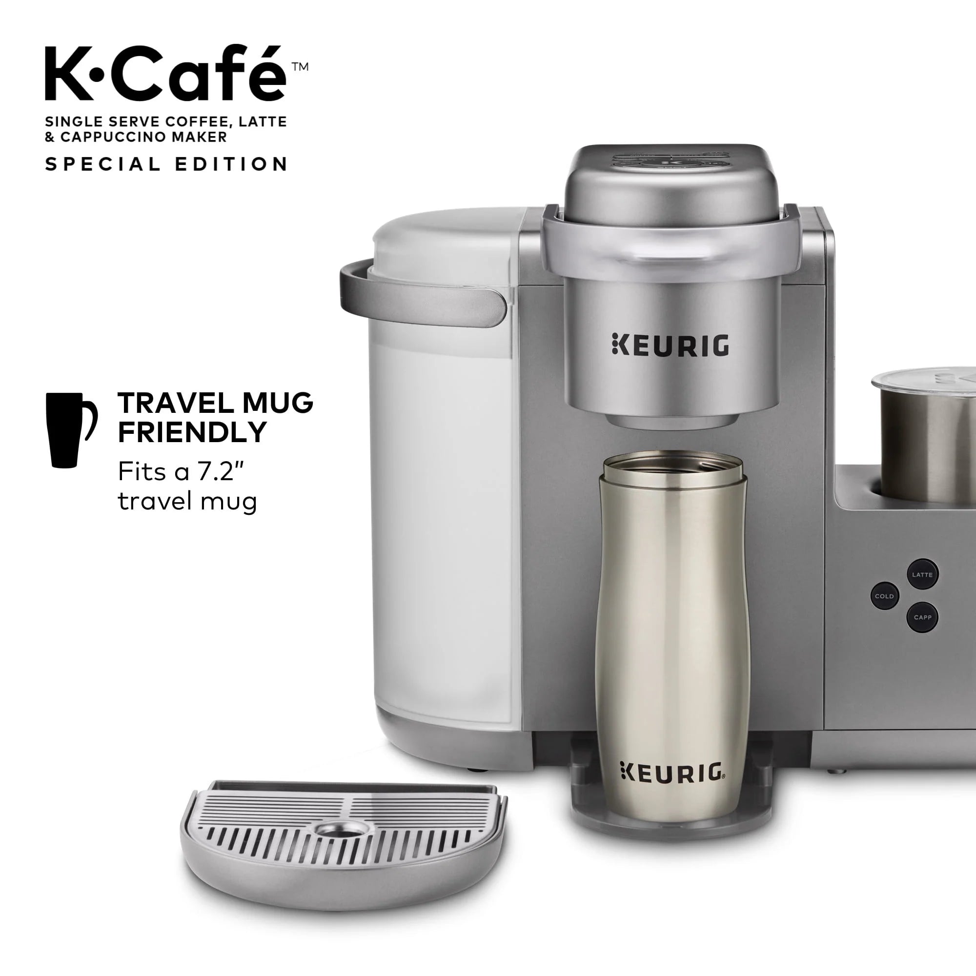 Single Serve K-Cup Pod Coffee, Latte and Cappuccino Maker, Nickel U967
