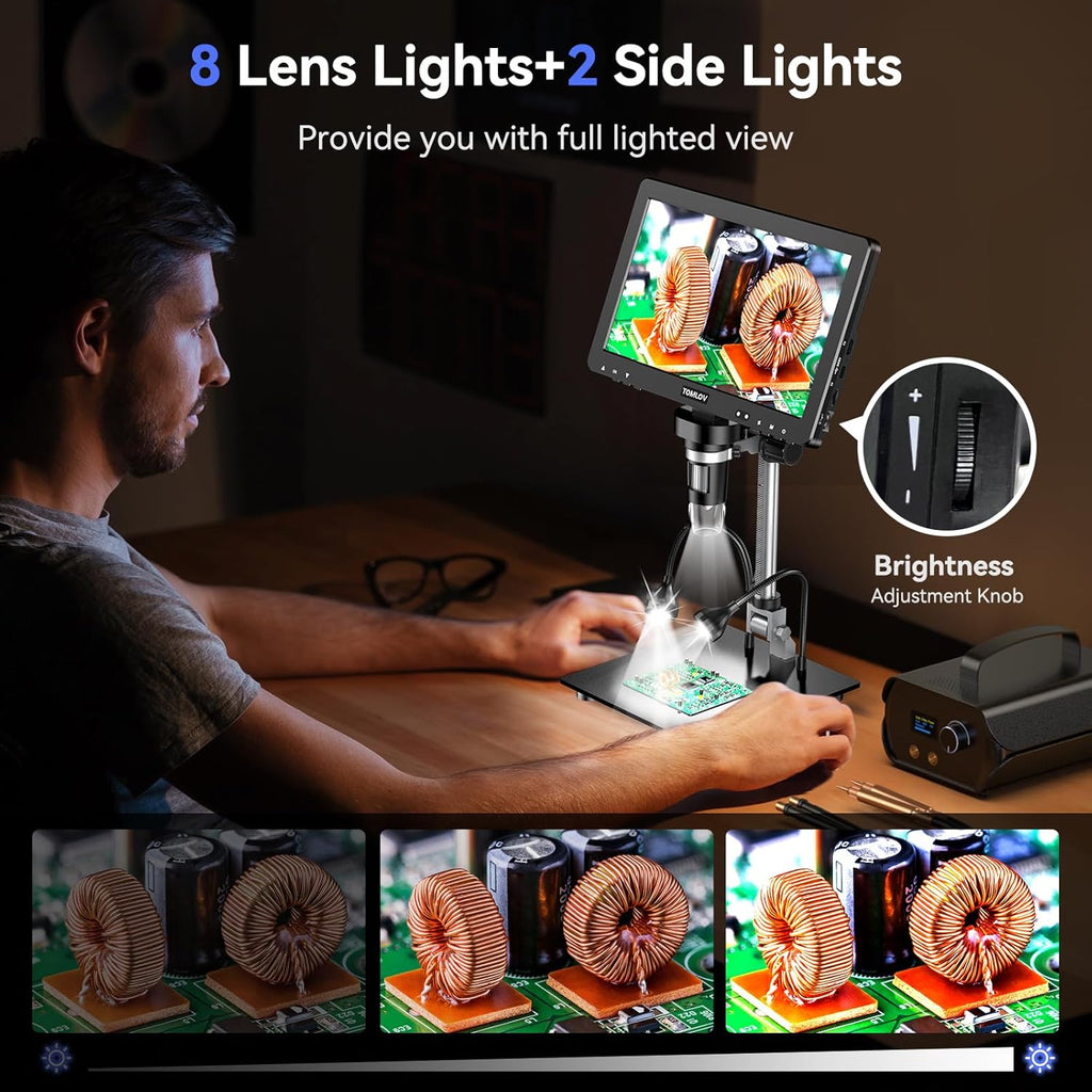 10.1" HD IPS HDMI Digital Microscope 1500X 20MP Coin Microscope with Screen C503368