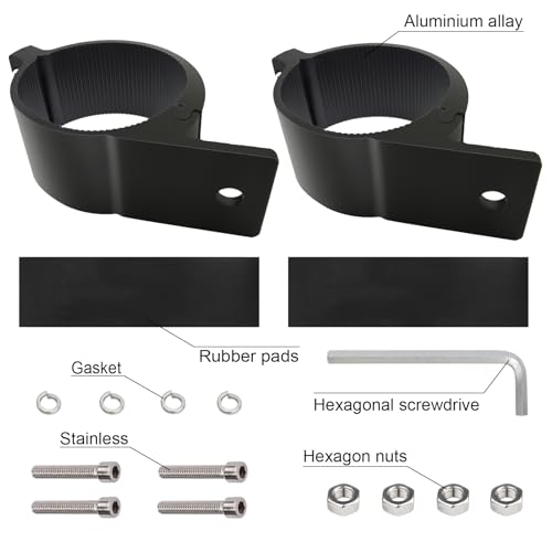 Round Tube Clamp Mounting Kit Aluminum Alloy Bracket for Off-Road Lights (1.57~1.77" Clamp) S552088