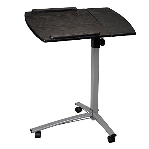 Brown Tilt Top Overbed Table with Wheels K236