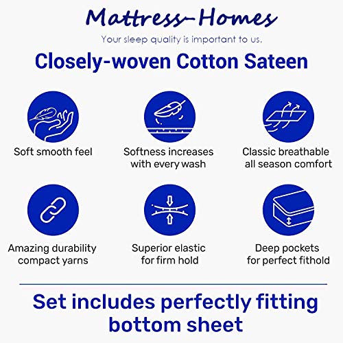 6 Piece Queen Size White Egyptian Cotton Sheet Set X639