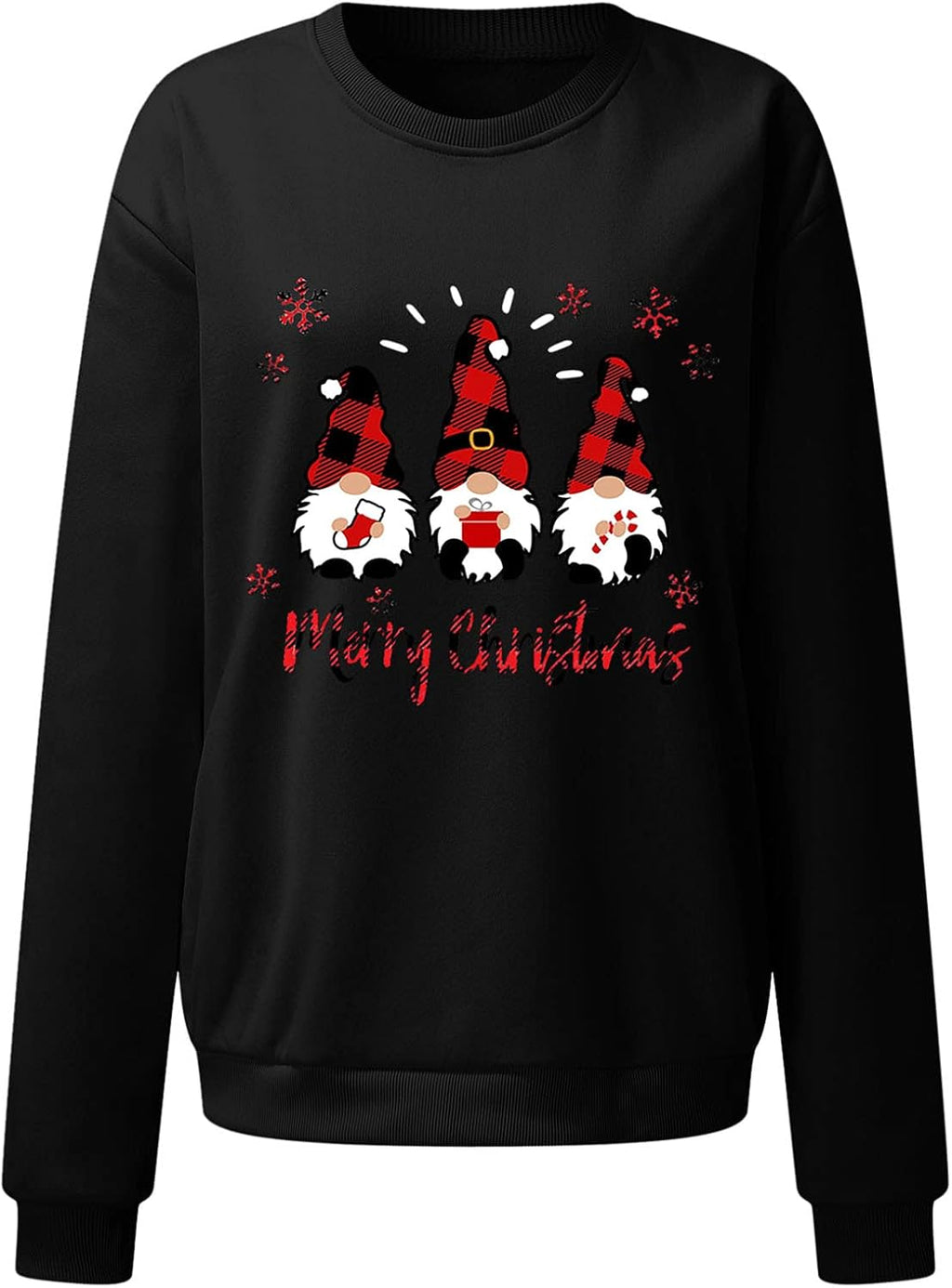 Black XL Plus Size Crewneck Christmas Sweatshirt R491375