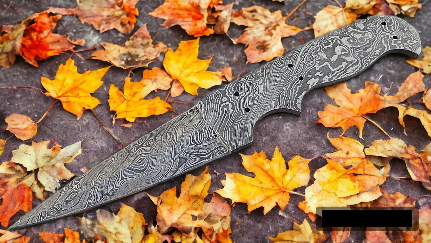Damascus steel Full Tang Blank Blade Knife A260
