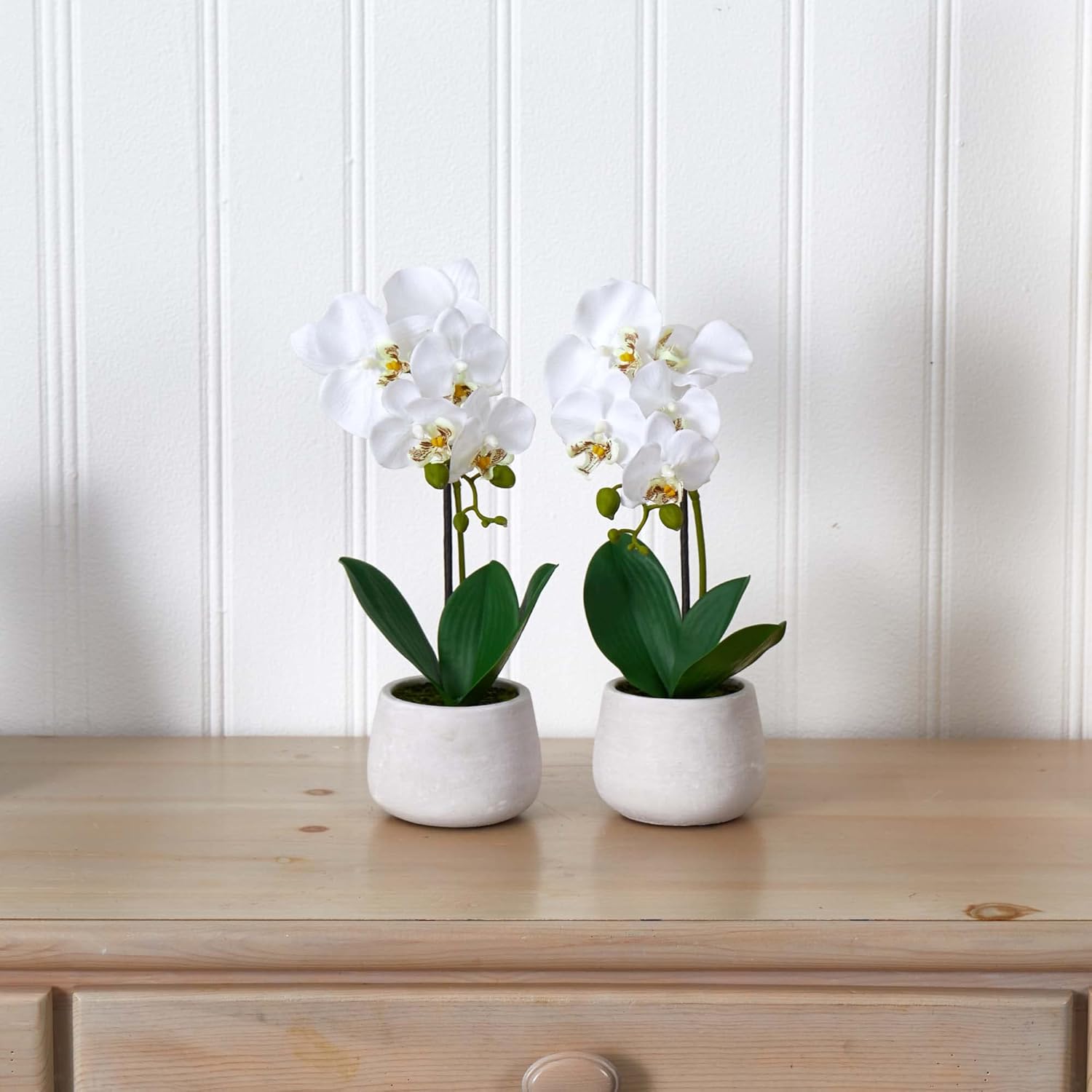 Set of 2 Artificial Phalaenopsis Orchid Arrangement R1277