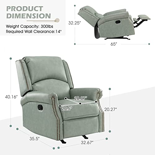 Brown Genuine Leather Recliners Set of 2 with Adjustable Backrest & Footrest Y71232