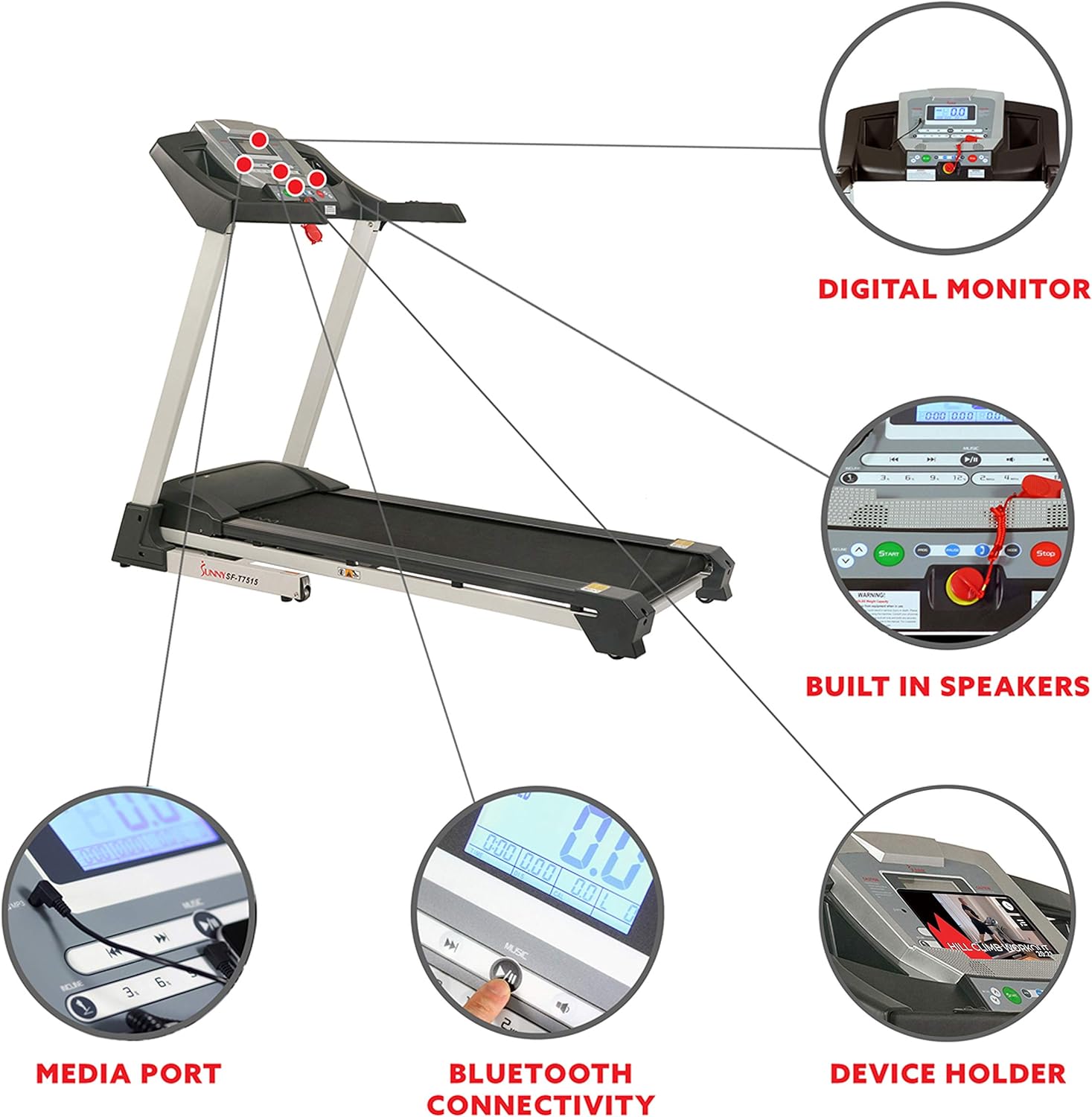 Grey Treadmill with Auto Incline L3643