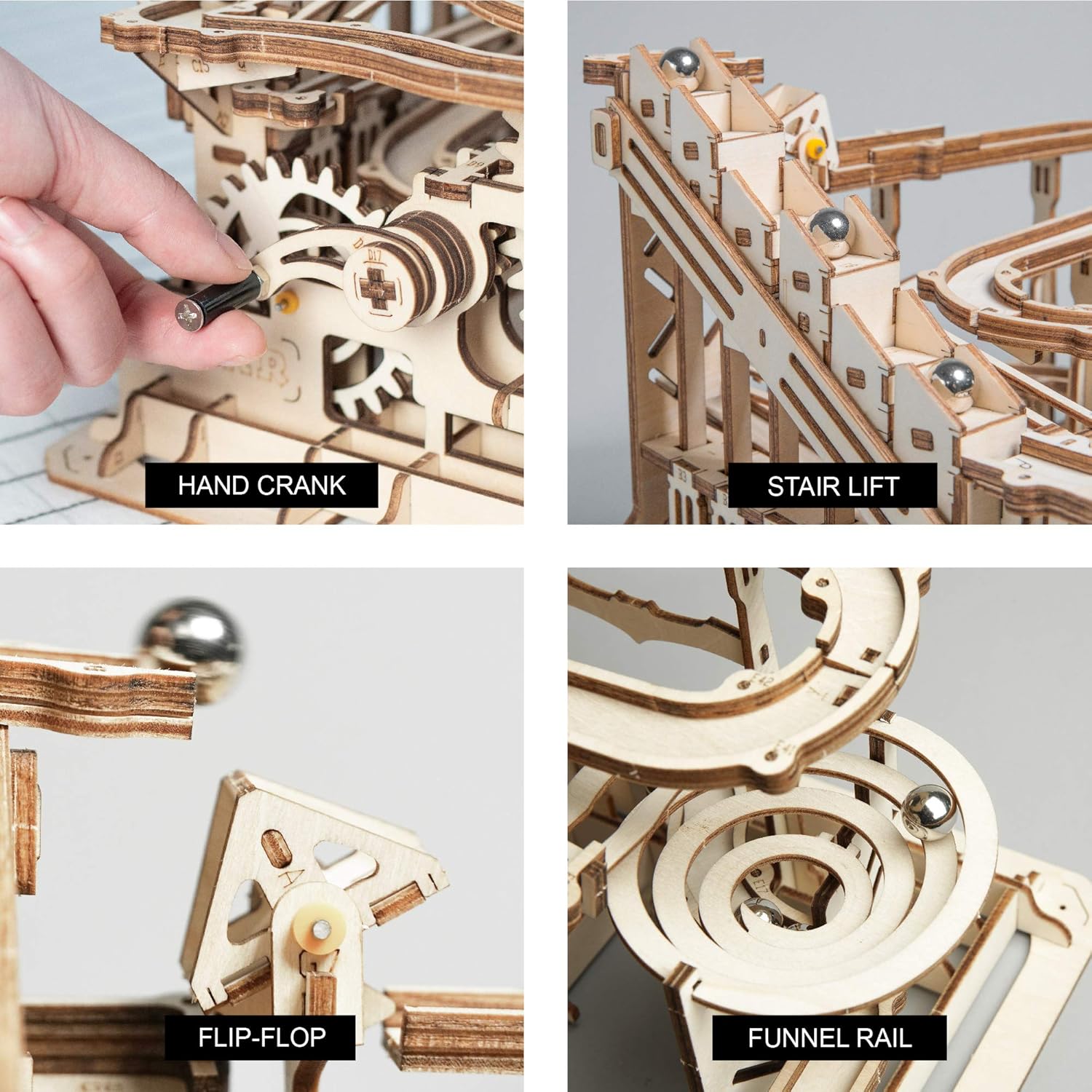 Marble Run 3D Wooden Model Kits 3D Puzzle Mechanical Puzzles W515