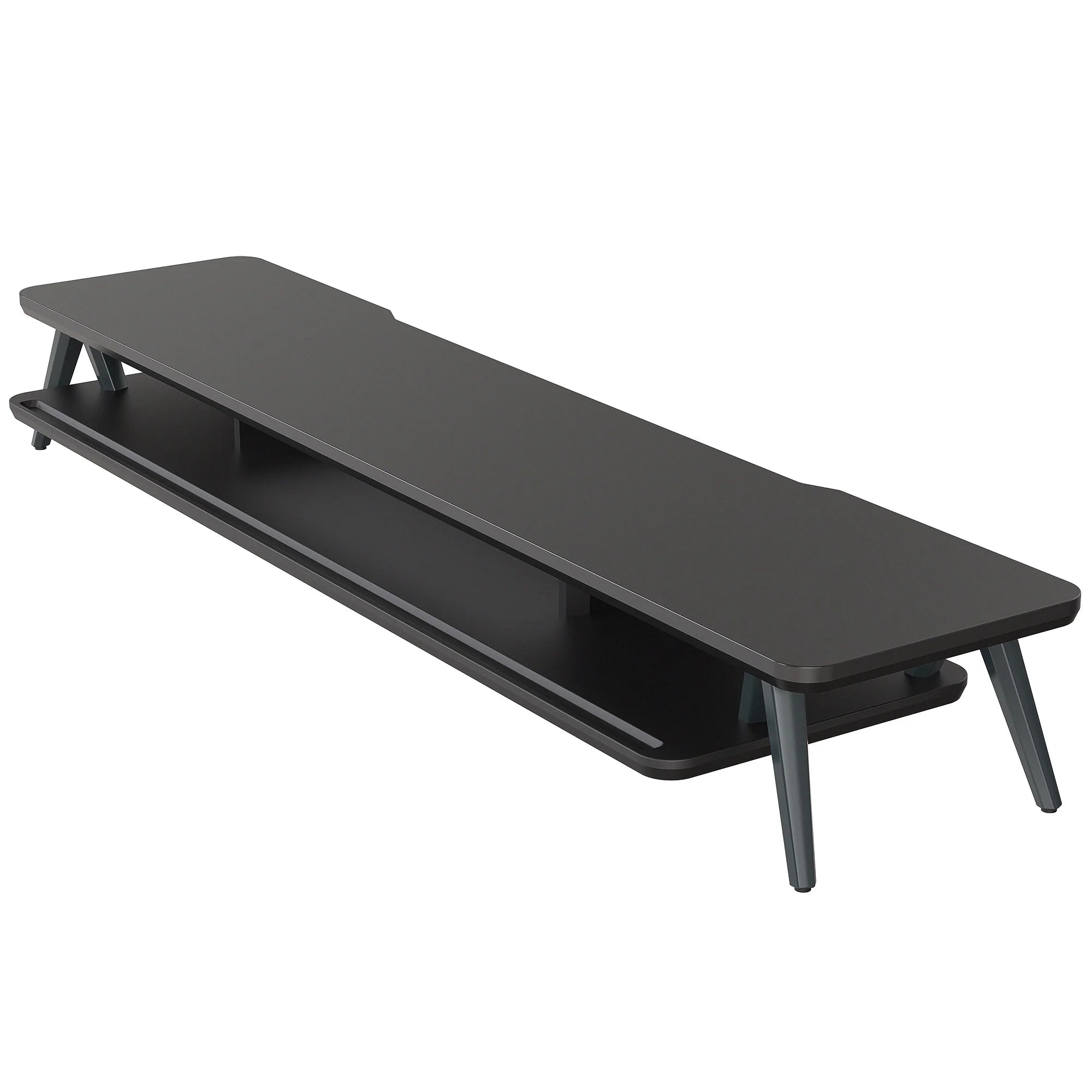 42.5 Inch Dual Monitor Stand Riser Desk Shelf with Storage Organizer V810457