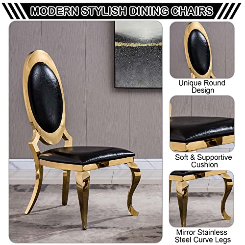 Set of 2 White Faux Leather Dining Chairs with Silver Stainless Legs U290495