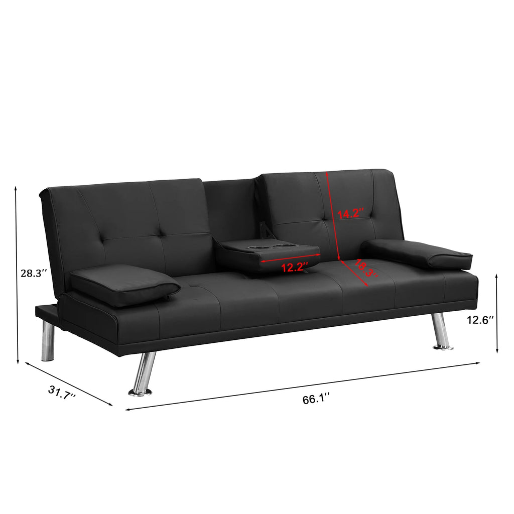 Futon Sofa Bed with Removable Armrests B6762
