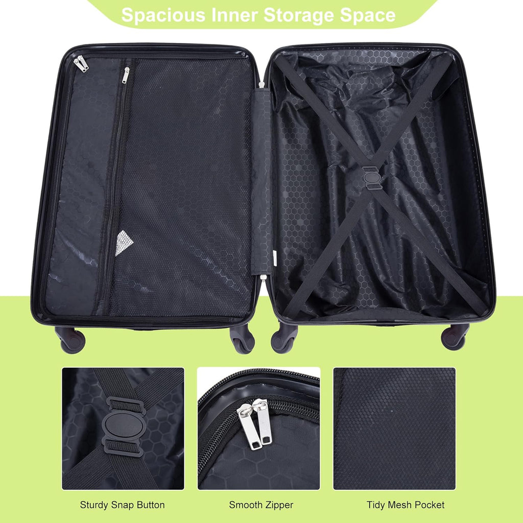 4 Piece Lightweight Luggage Set with TSA Lock & Spinner Wheels G6907