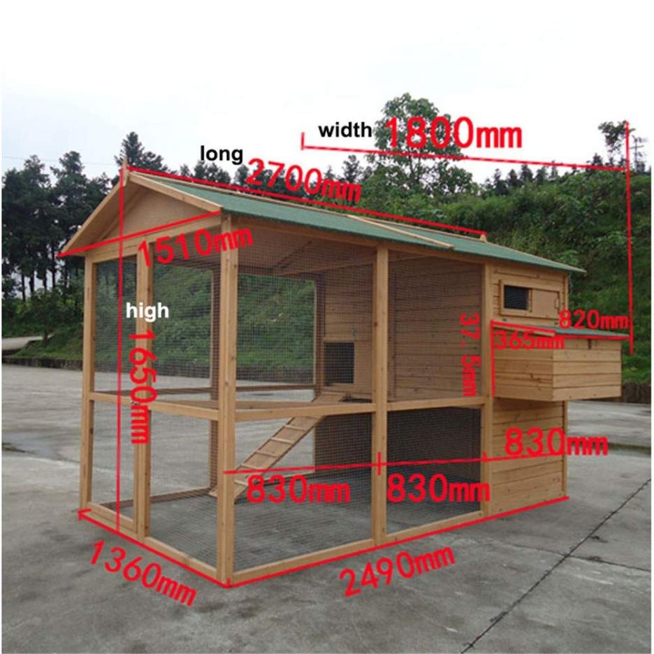 Large cedar wood waterproof roof green chicken coop M367628